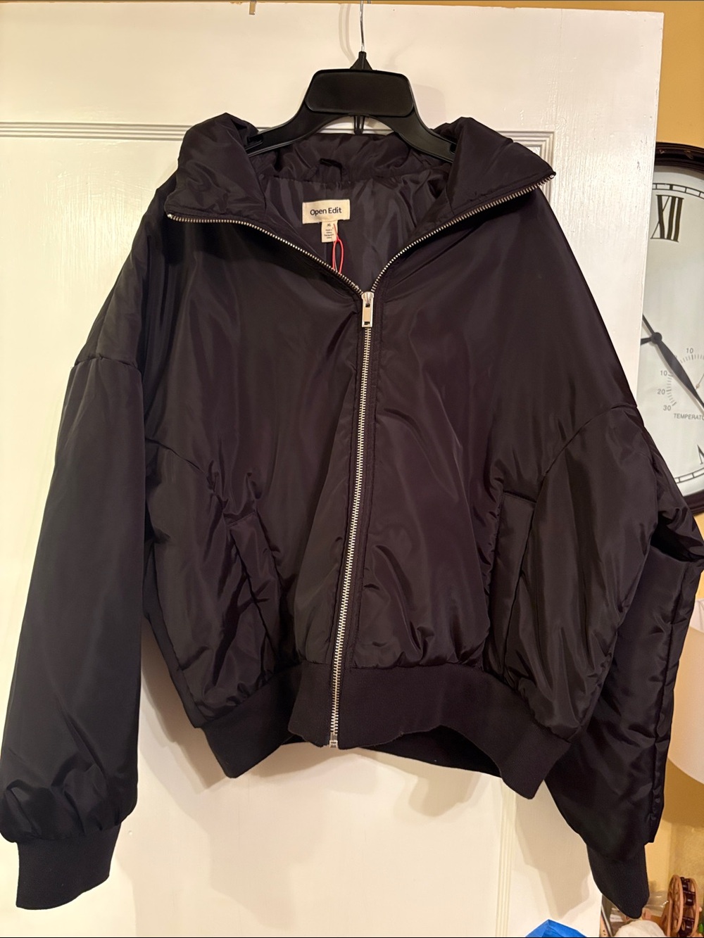 Black Short Bomber Jacket - Women's